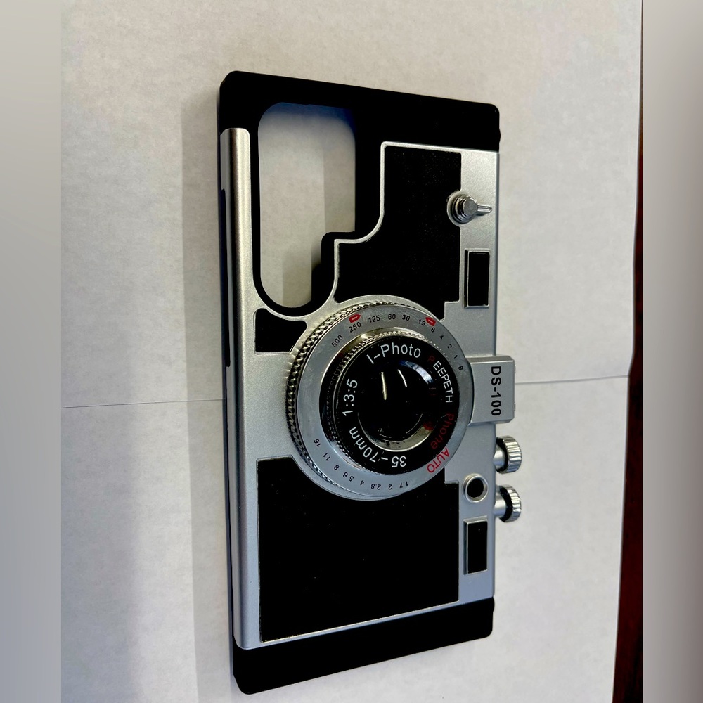 Retro Camera Style Black and Silver Phone Case